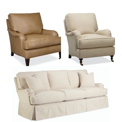 MONTPARNASSE SKIRTED SOFA - KATALIN STRIPE Heavy Linen - Furniture -  Products